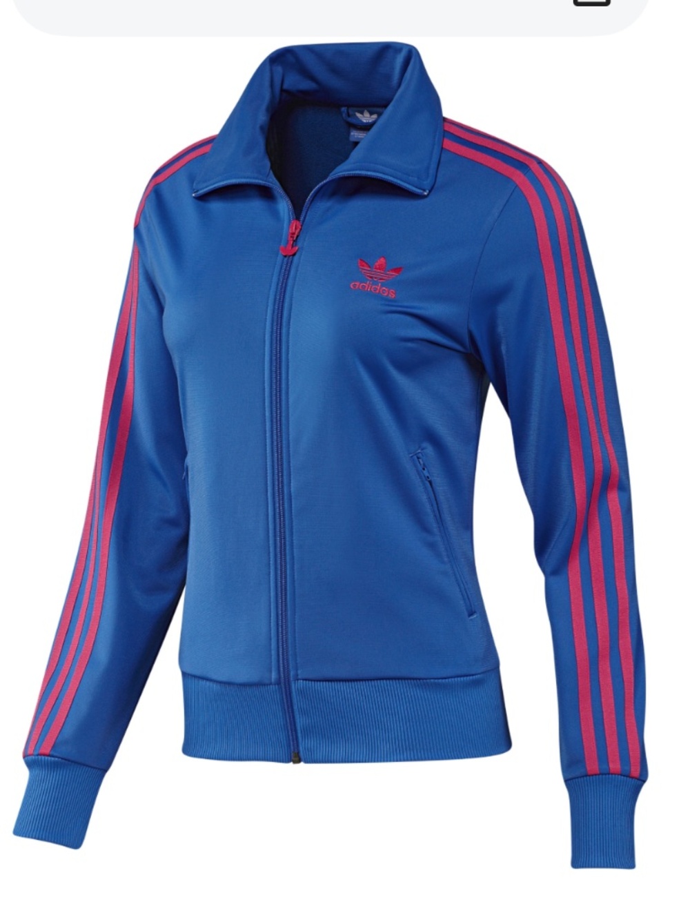 Adidas Firebird Track Jacket features a vibrant blue body